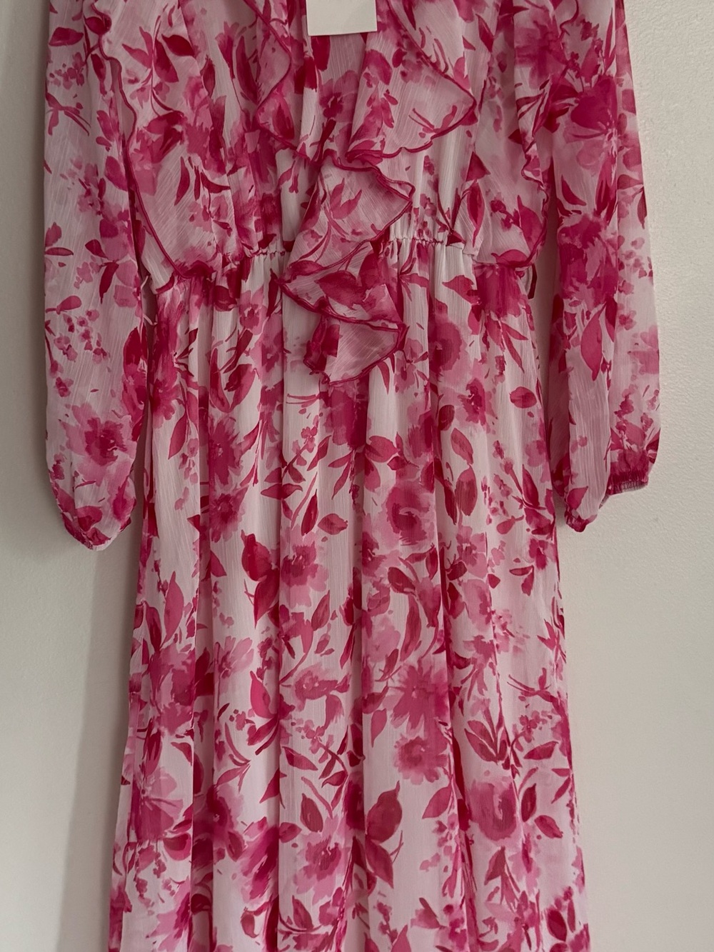 Zara Pink Watercolor Print Dress - Picture 2 of 9